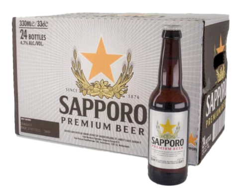 Sapporo Premium Beer 4,8% bottle 24X 330 ml