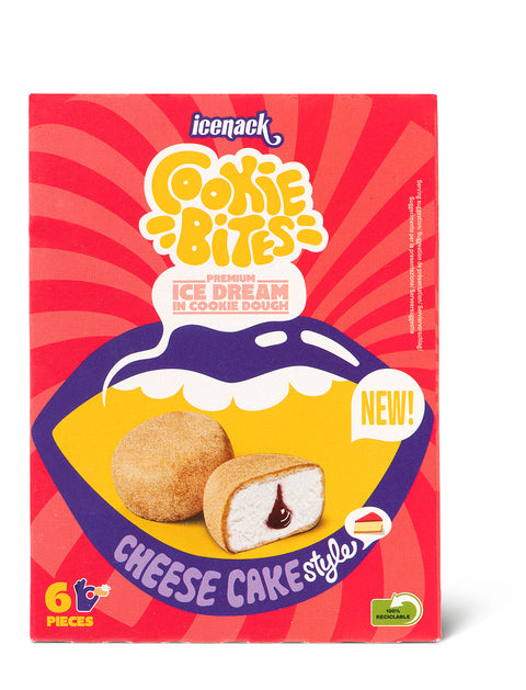 Icenack Cookie Bites Cheese Cake Style tray 6X 6 pcs